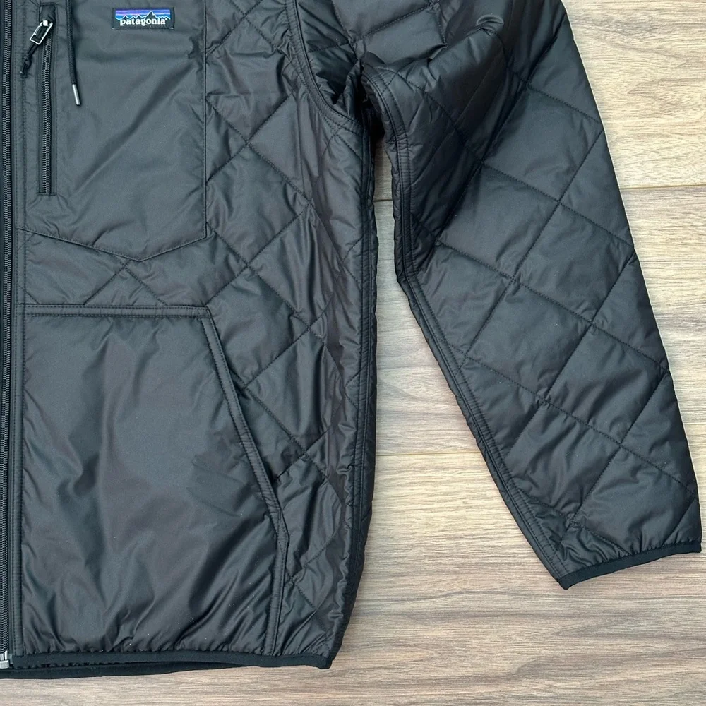 NEW Patagonia Men's Diamond Quilted Bomber Hoody in Black Size Large - Picture 6 of 15
